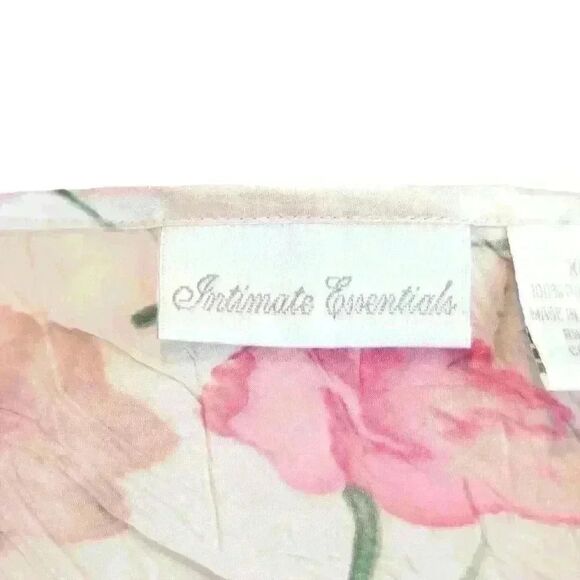 Intimate Essentials Baby Pink Floral Camisole Mini Slip Dress Size XL - Picture 4 of 7